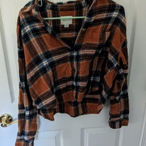 American Eagle Cropped Flannel (Med)